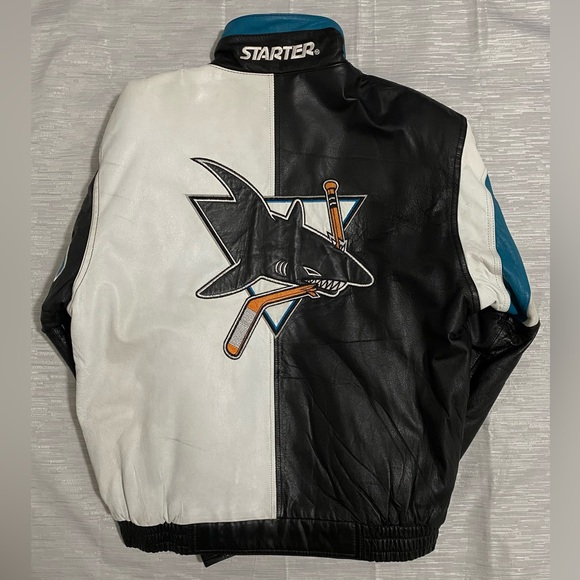 Vtg Starter San Jose Shark Leather - Picture 1 of 3